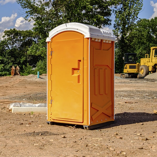 how often are the porta potties cleaned and serviced during a rental period in Russiaville IN